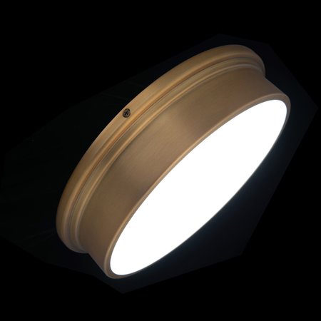 Dweled York 8in LED Flush Mount 3000K in Aged Brass FM-450